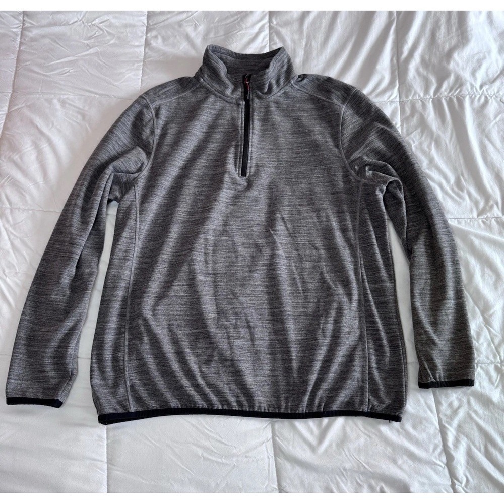 Avalanche Men's Quarter Zip Top Stand Up Pullover Size Large Gray Soft EUC